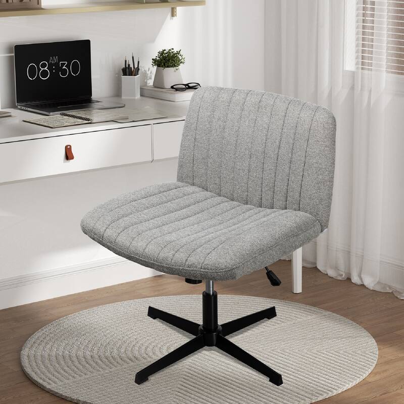 Futzca Office Chair, Armless Wide Chair of Height Adjustable Swivel - Grey