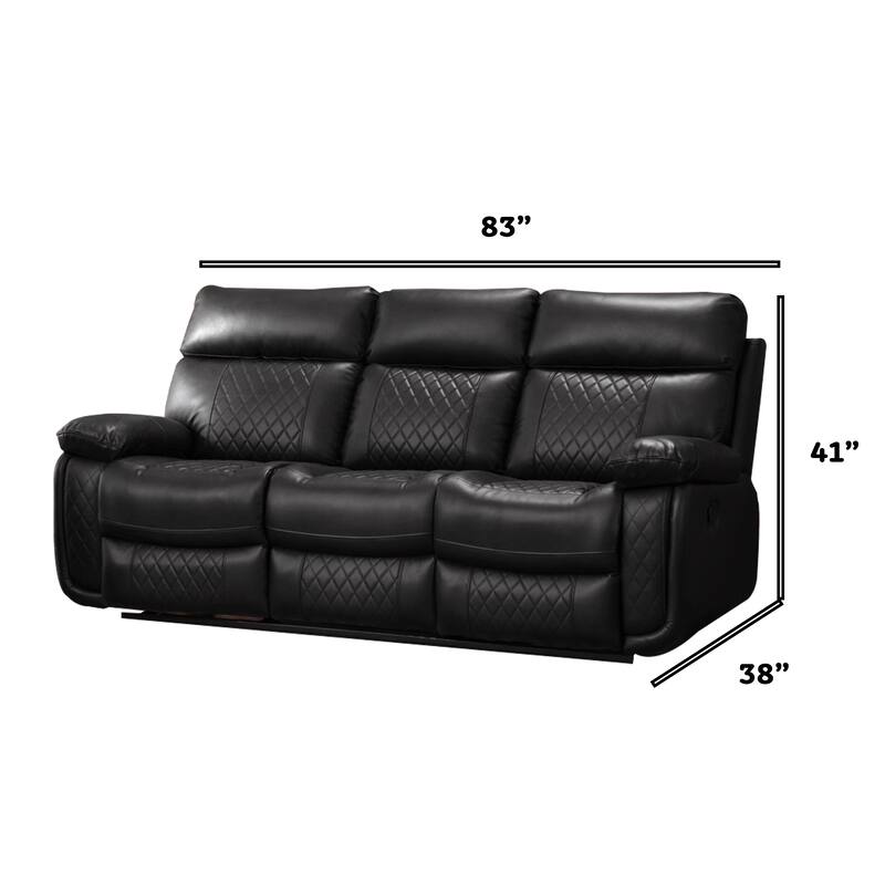 Contemporary Living Room Faux Leather Upholstered Sofa