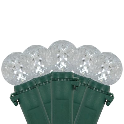 LED G12 Berry Christmas Lights - Pure White - 16' Green Wire - 50 ct