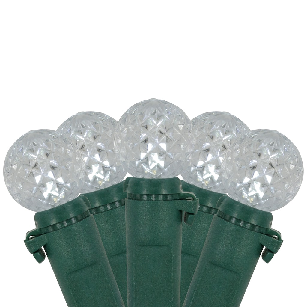 LED G12 Berry Christmas Lights - Pure White - 16' Green Wire - 50ct