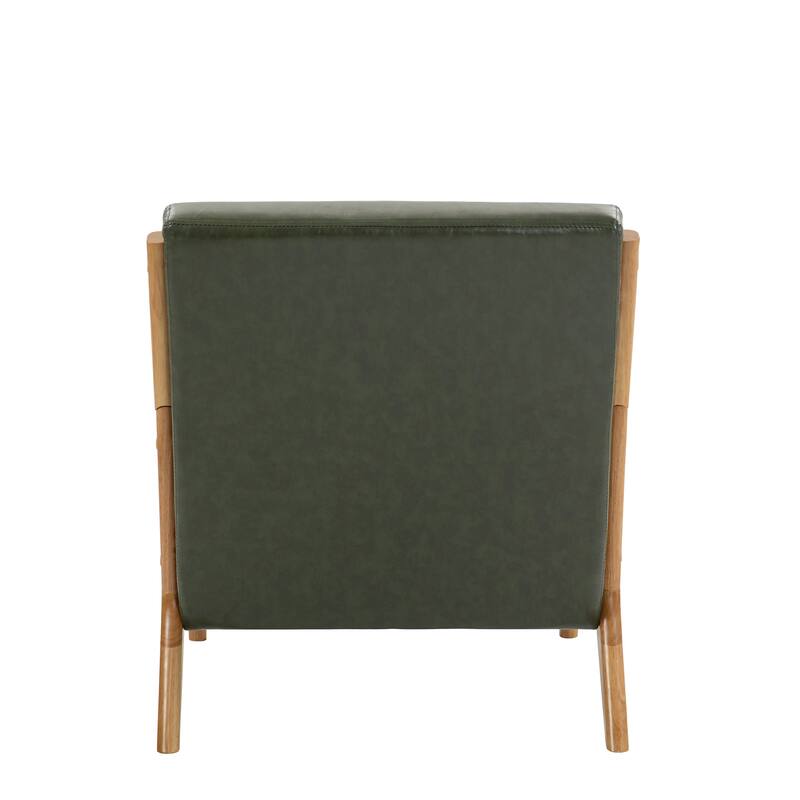 Mid Century Solid Wood Upholstered Accent Chair