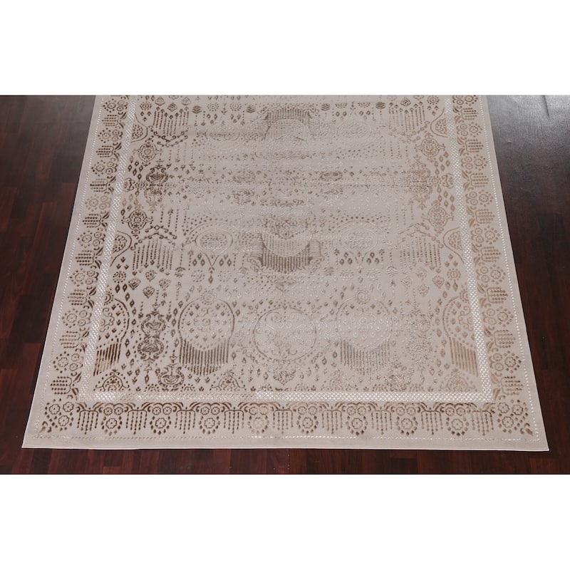 Geometric Damask Transitional Oriental Turkish Rug Decorative Carpet
