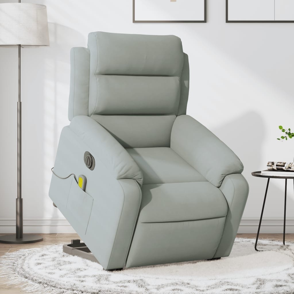 vidaXL Stand up Massage Recliner Chair Power Lift Wingback Armchair Velvet