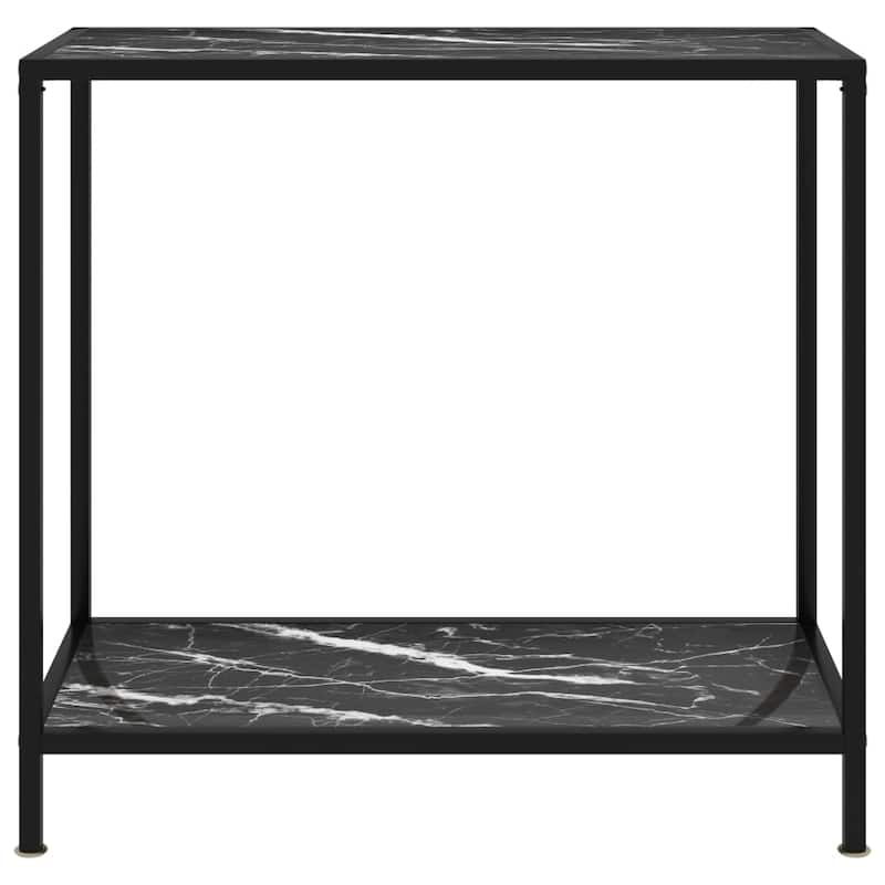 vidaXL Console Table Black 31.5"x13.8"x29.5" Tempered Glass - 31.5" x 13.8" x 29.5"