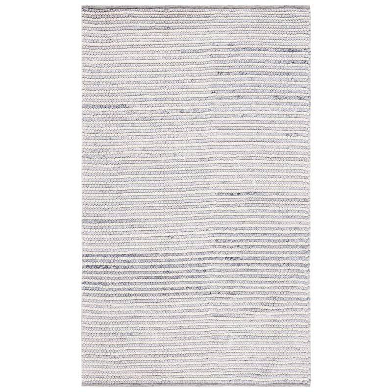 Martha Stewart by SAFAVIEH, Handmade Lisaveta Modern Wool Rug - 5' x 8' - Ivory/Blue