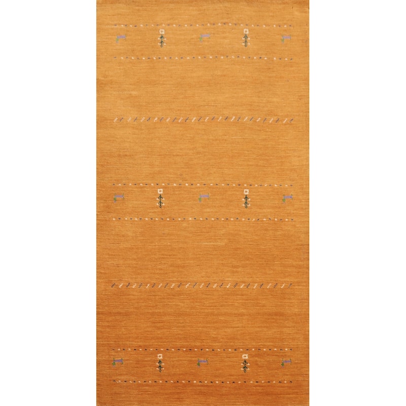 Hand Knotted Oriental 100% Wool Carpet Tribal Animal Pictorial Oranges & Rust Gabbeh Area Rug - 5' 4'' X 3' 1''