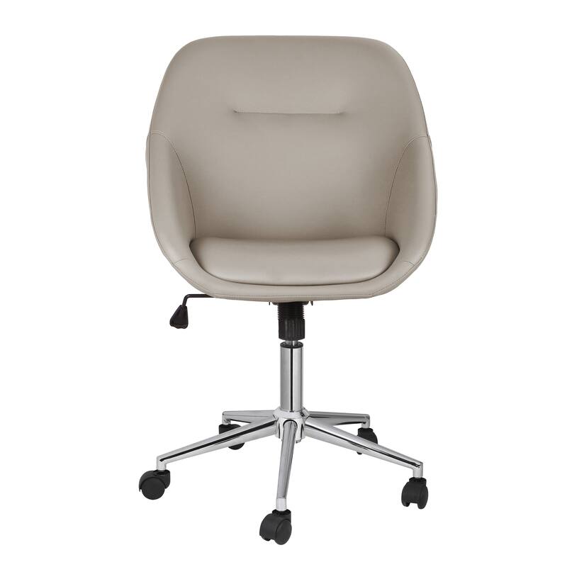 Porthos Home Hayes Swivel Office Chair, Chrome Base, PU Leather