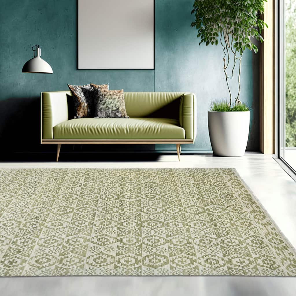 Hand Knotted Oushak 100% Wool Southwestern Oriental Area Rug Beige - 9' 9'' x 13' 8''