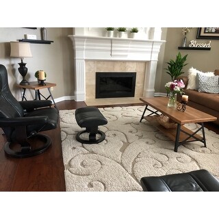 Harper & Bright Designs Solid Wood Coffee Table with Metal Legs