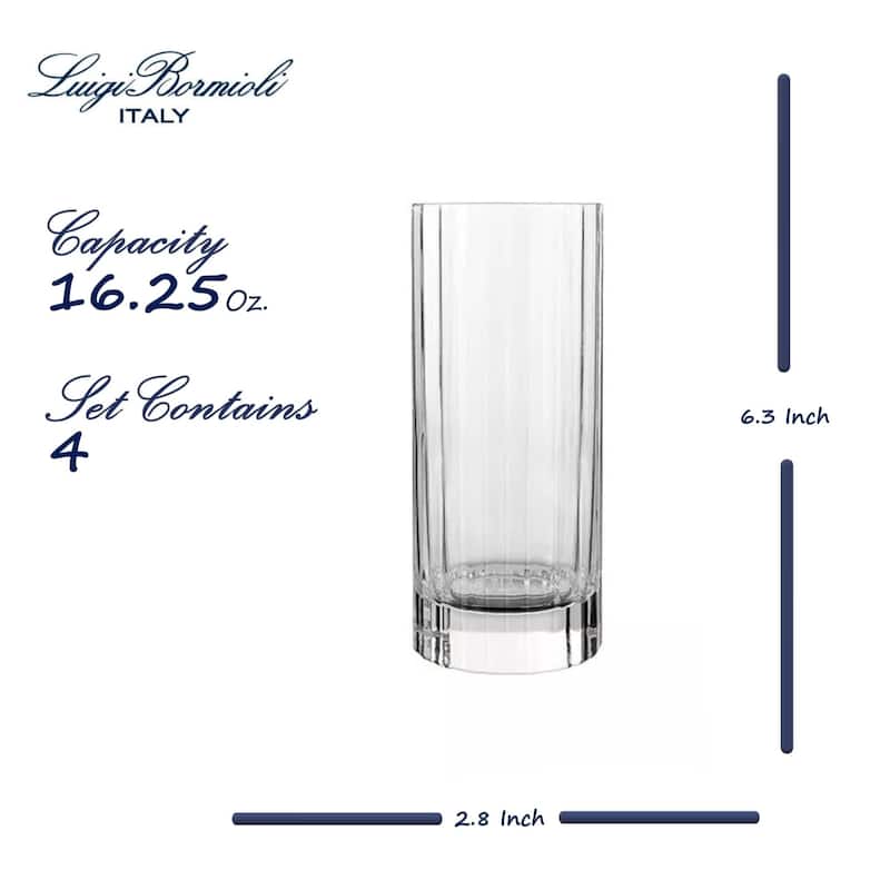 Luigi Bormioli Bach Beverage Drinking Glass Set of 4 - 16.25 oz