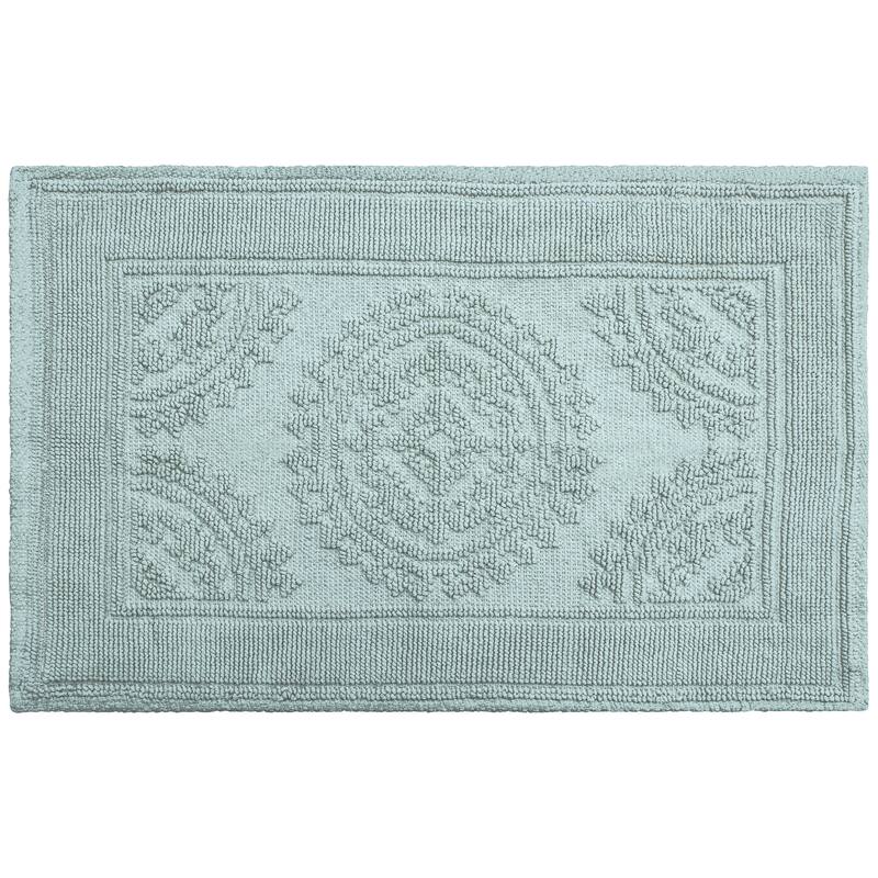 Jean Pierre Cotton Stonewash Medallion 21 x 34 in. Bath Rug