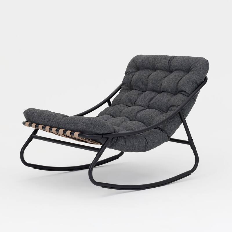 UIXE Outdoor Rocking Chair Lounge Chairs With Cushion