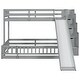 preview thumbnail 6 of 7, Twin over Full Bunk Bed with Slide and Storage Staircase, Wooden Bunk Bed with Safety Guardrails
