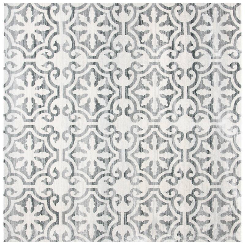 SAFAVIEH Isabella Christa Moroccan Rug - 6'7" Square - Grey/Ivory