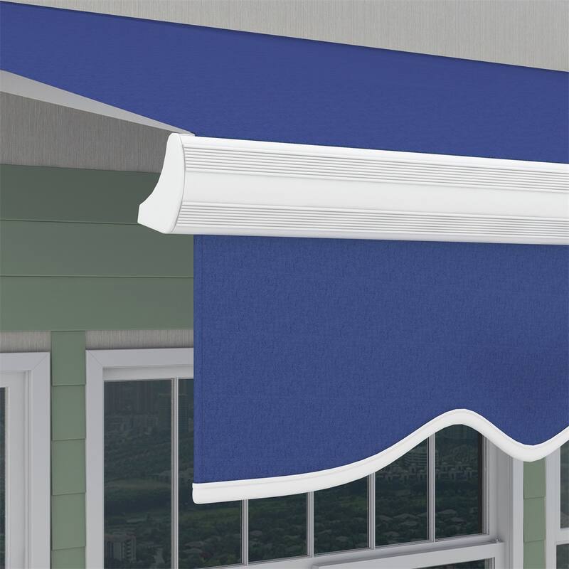 155.5" Wide Retractable Patio Awning with Extendable Aluminum Frame and UV Rain Fabric - 155.5" W x 96.5" D