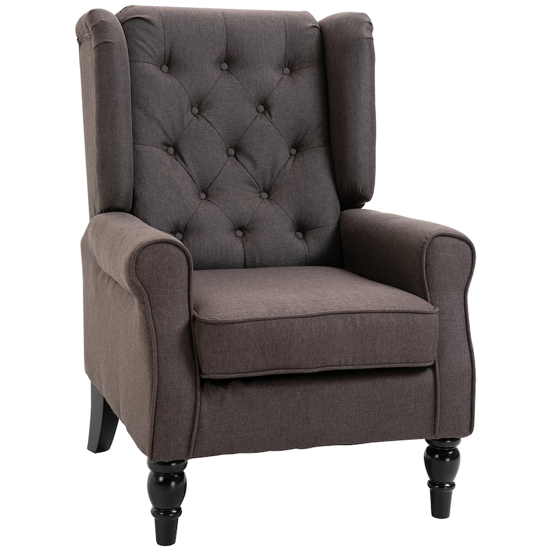 HOMCOM Copper Grove Guanta Tufted Wood Leg Accent Chair