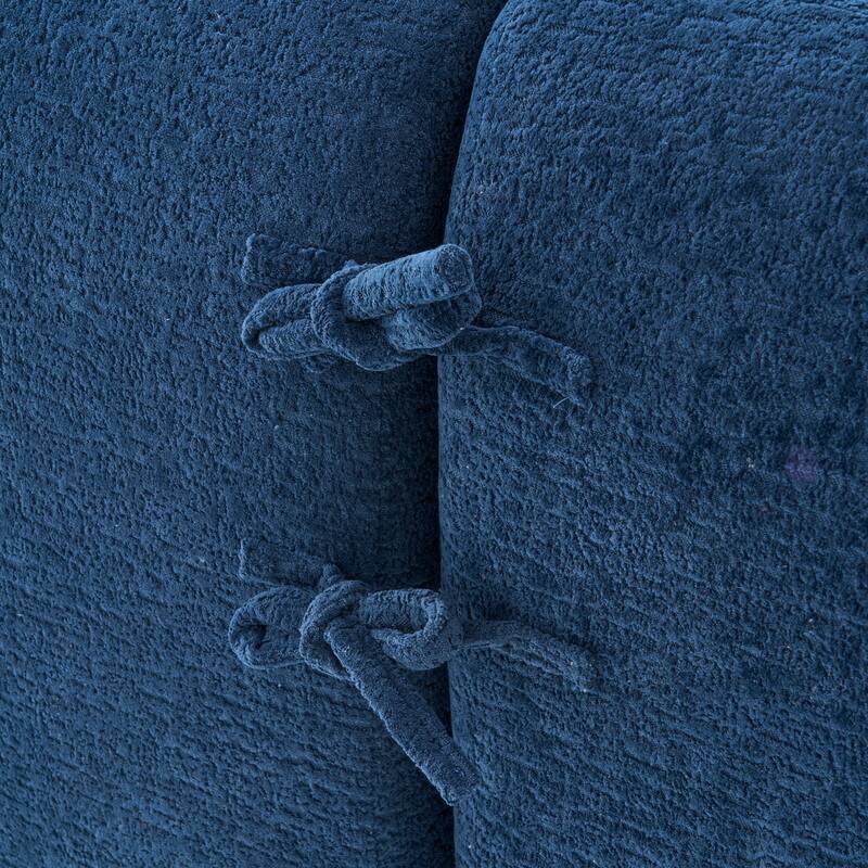 L-Shaped Sectional Sofa with Curved Chaise, Chenille Boneless Cloud Sofa, Modular 4-Seater Sofa with 4 Throw Pillows