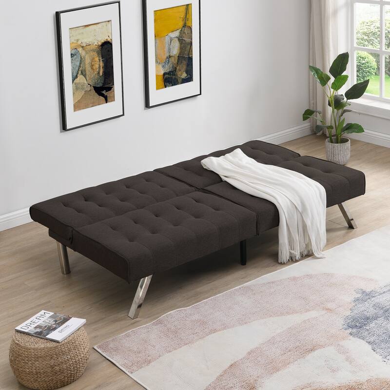 Modern Couch Fabric Comfy Sofa bed for Apartment, Living Room, Studio - Chocolate/Espresso