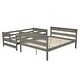preview thumbnail 11 of 10, Gray Twin over Full Size Solid Wood Bunk Bed with Ladder & Fence
