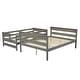 preview thumbnail 42 of 68, Wooden Bunk Bed with Ladder & Guardrails, Solid Wood Low Bunkbeds, can be Convertible into 2 Platform Bedframe