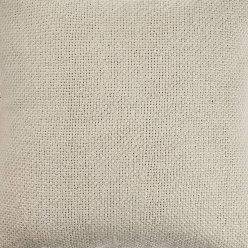 HomeRoots 20" X 20" Ivory And White 100% Cotton Zippered Pillow