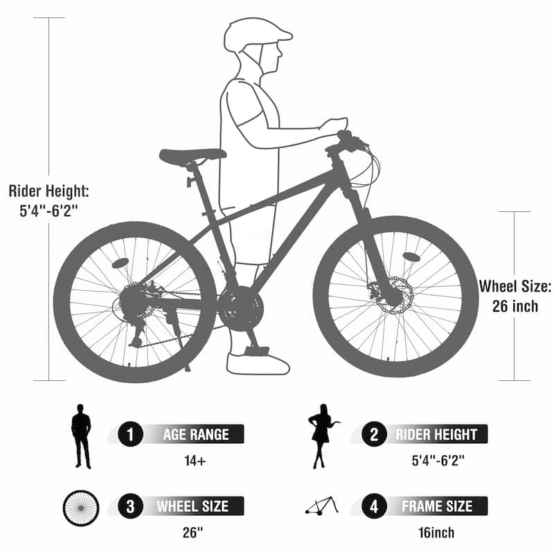 Mountain Bike for Men and Women 26 inch 24 Speed