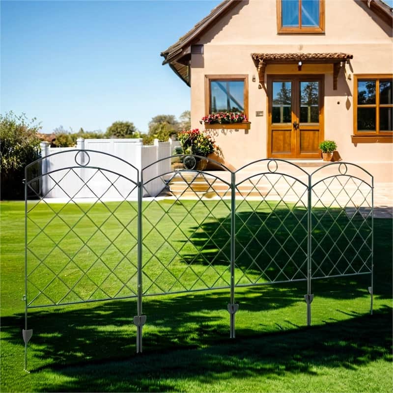 Garden Rust-Resistant 4 Pack Steel Fence Panels