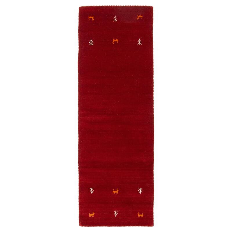 Kashkuli Gabbeh Red Rug 1'11" x 5'10" - 1'11 x 5'10 - Red - 1'11 x 5'10