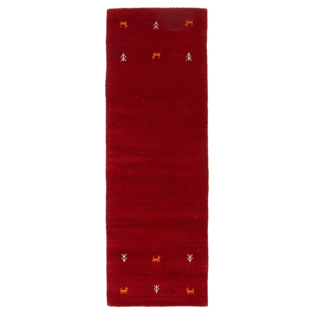 Kashkuli Gabbeh Red Rug 1'11" x 5'10" - 1'11 x 5'10