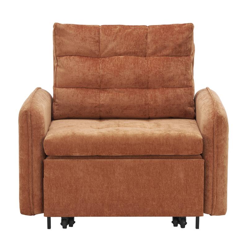 3-in-1 Multi-functional Tufted Chenille Lounge with Storage Space by Harper&Bright Designs