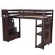 preview thumbnail 30 of 30, Kids Twin Size Loft Bed with Storage Drawers and Built-in Stairs Cabinet, Wooden Bed Frame with Guardrails and Shelving