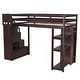 preview thumbnail 29 of 31, Wooden Twin size Loft Bed with Storage Drawers, Stairs and Shelves