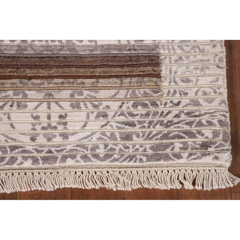 Modern Oriental Accent Rug Handmade Abstract Wool Carpet - 2'9"x 4'8"