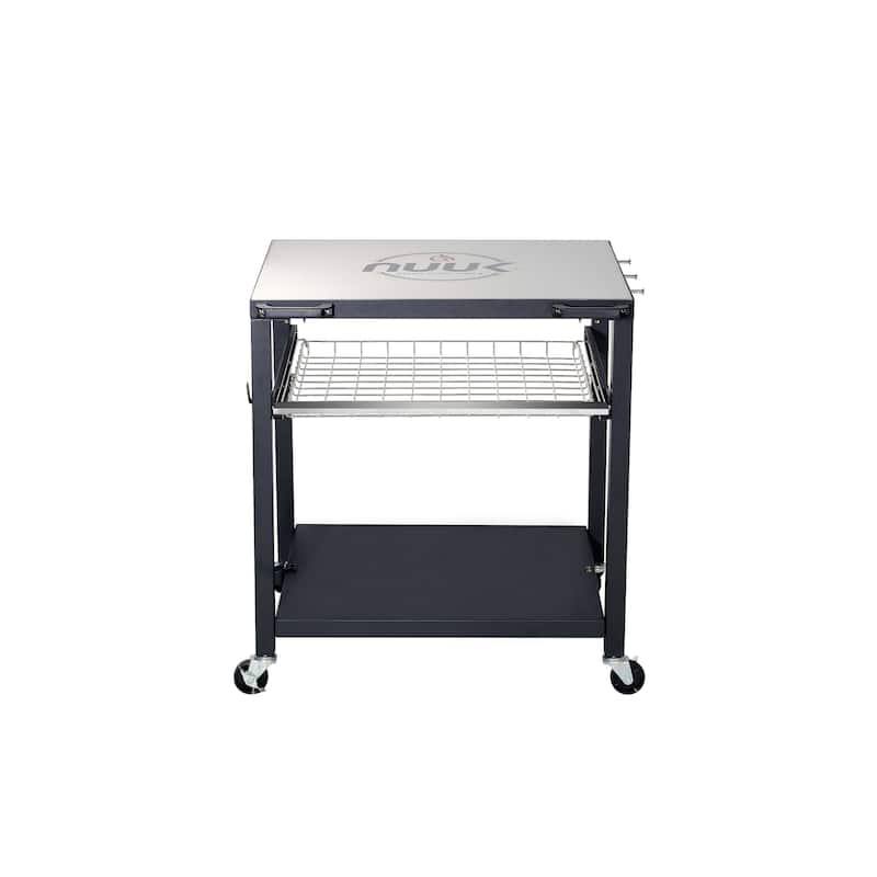 NUUK Deluxe 30" Outdoor Stainless Steel Pizza Oven Table, Grill Cart and Prep Station