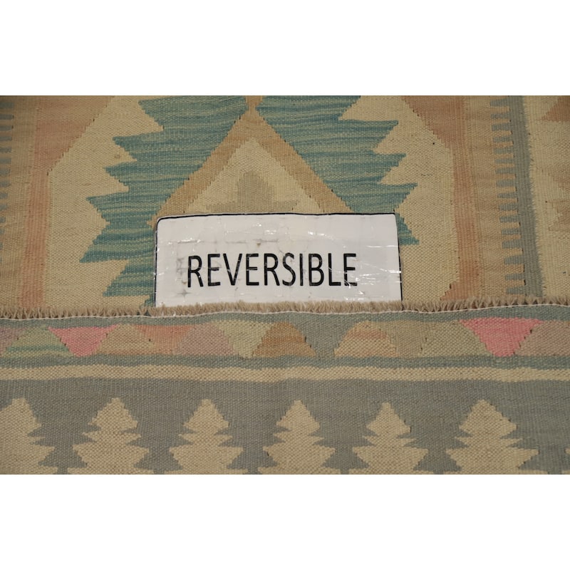 Hand Woven Oriental 100% Wool Carpet Southwestern Tribal Multi-Colored Kilim Area Rug - 6' 2'' X 3' 10''