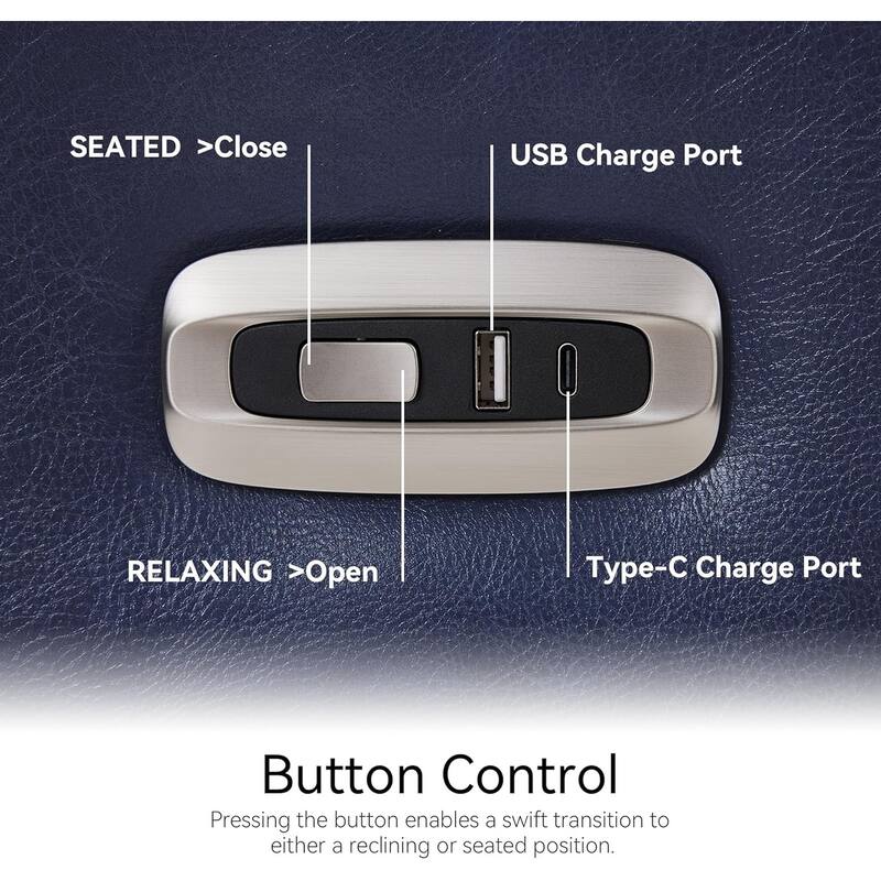 MCombo Power Small Recliners, Modern Zero Wall Hugger Recliners Chair with Lumbar Support, USB and Charging Ports, FSC Certified