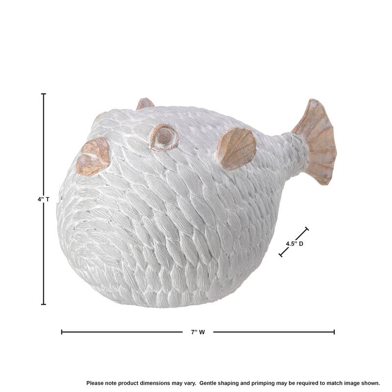 Fabric Weave' Puffer Fish 6.75" - 6.77