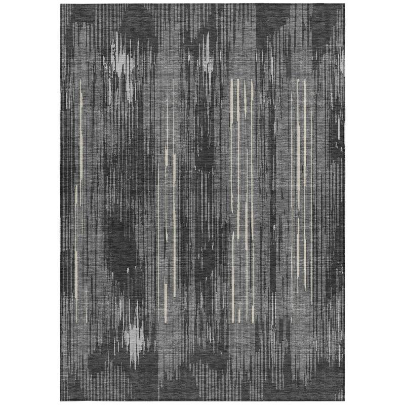 HomeRoots Striped Transitional Rectangle Outdoor Rug