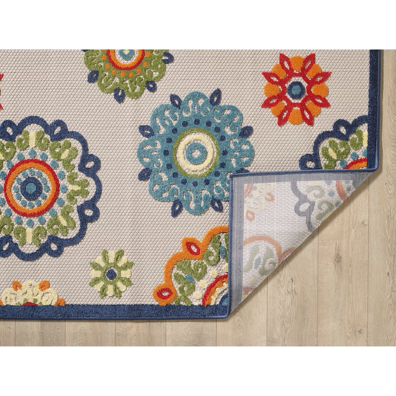 Domani Napa Mid-Century Floral Indoor / Outdoor Area Rug