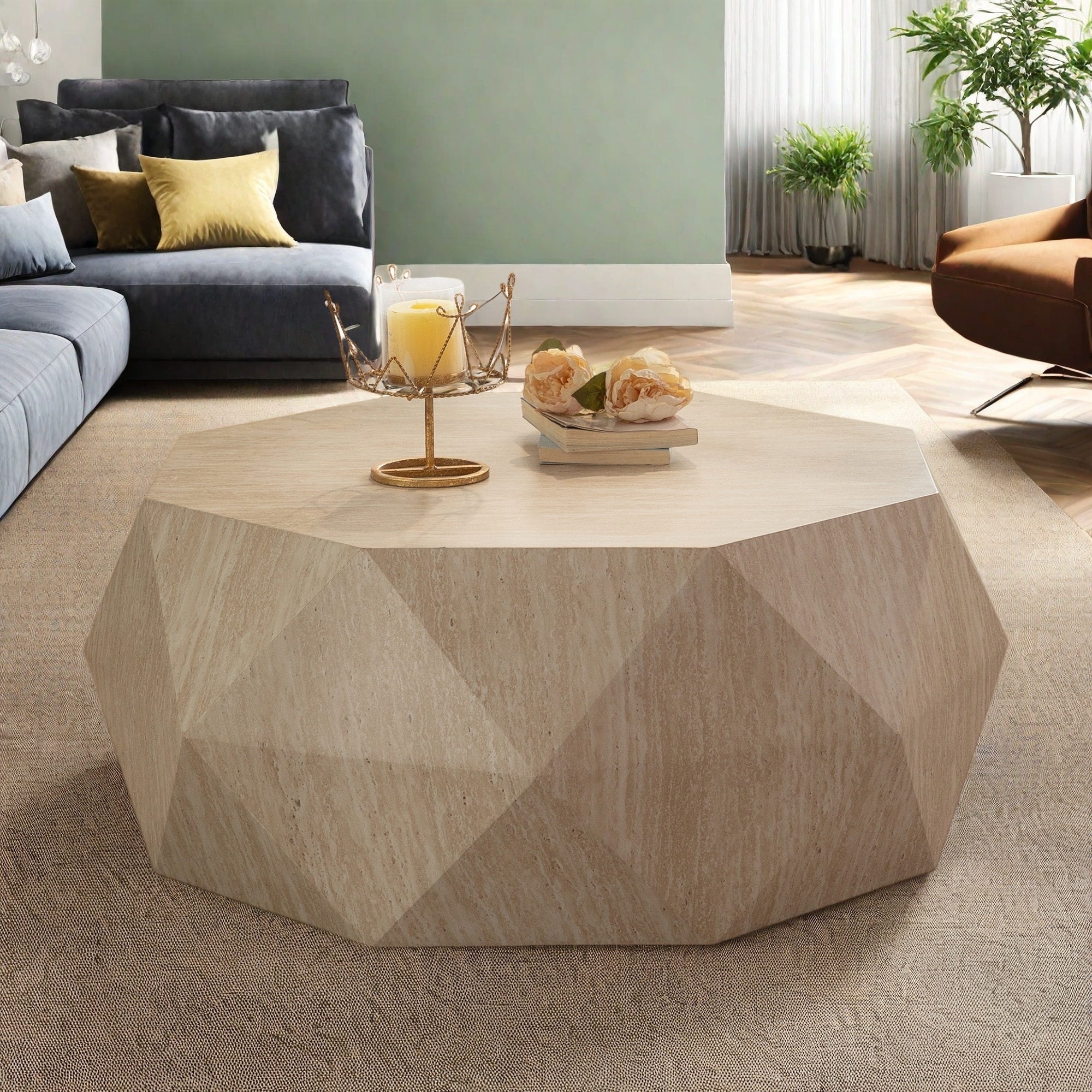 37.4" MDF Modern Coffee Tables with No Assembly Required, Multi-Purpose