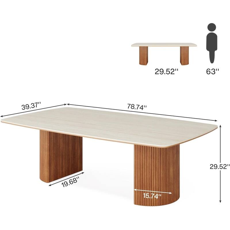 78.74" Extra Long Executive Computer Desk, Home Office Study Workstation Desk Collaboration Boss Desk