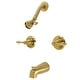 preview thumbnail 10 of 15, Victorian Two-Handle Tub and Shower Faucet Brushed Brass