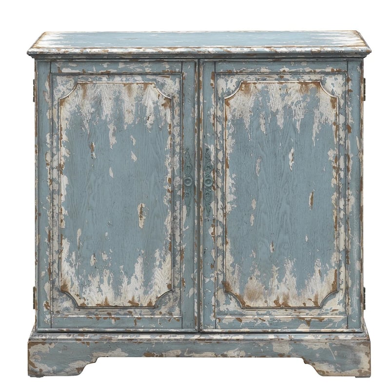 Brenna Distressed 2 Door Cabinet Blue