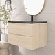 preview thumbnail 18 of 57, Floating Bathroom Vanity in Evita Oak with Integrated Quartz Sand Top