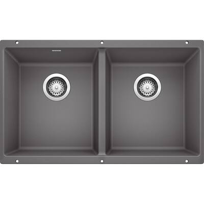 Blanco Precis Equal Double Undermount Cinder