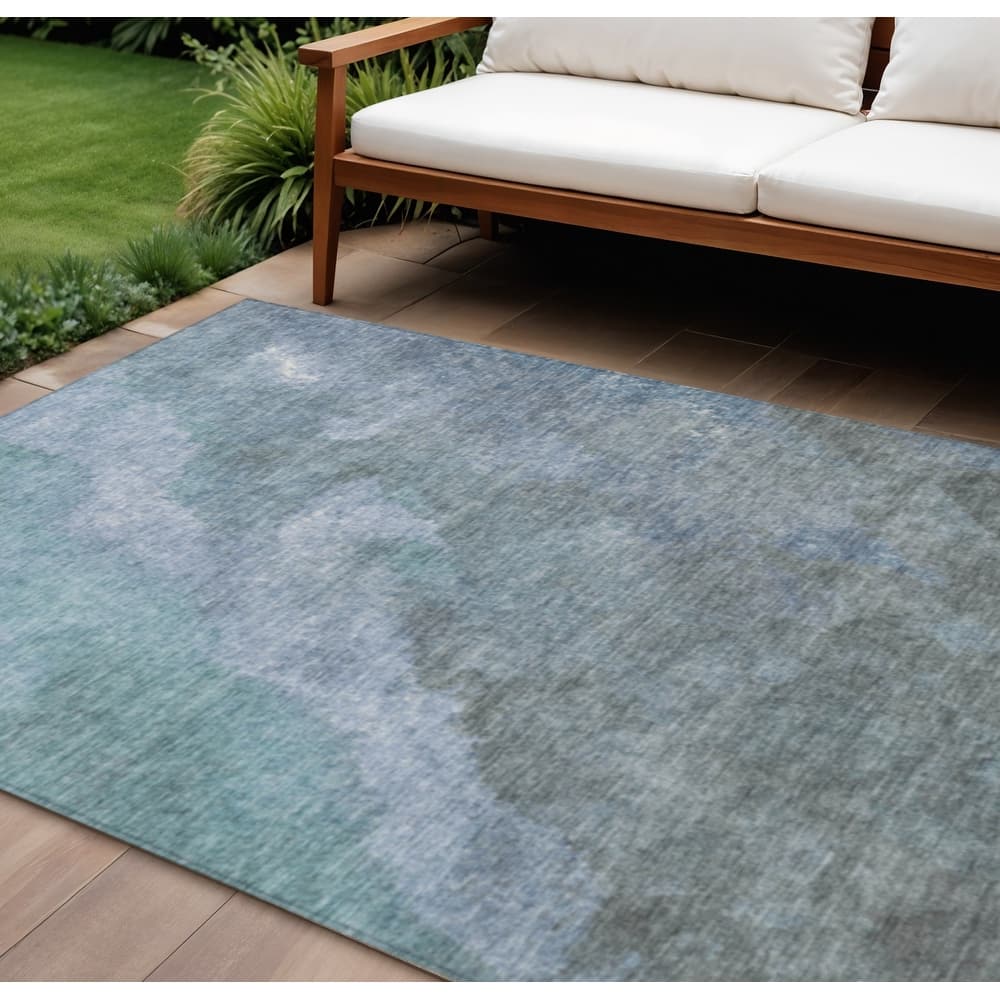 HomeRoots Abstract Transitional Rectangle Outdoor Rug