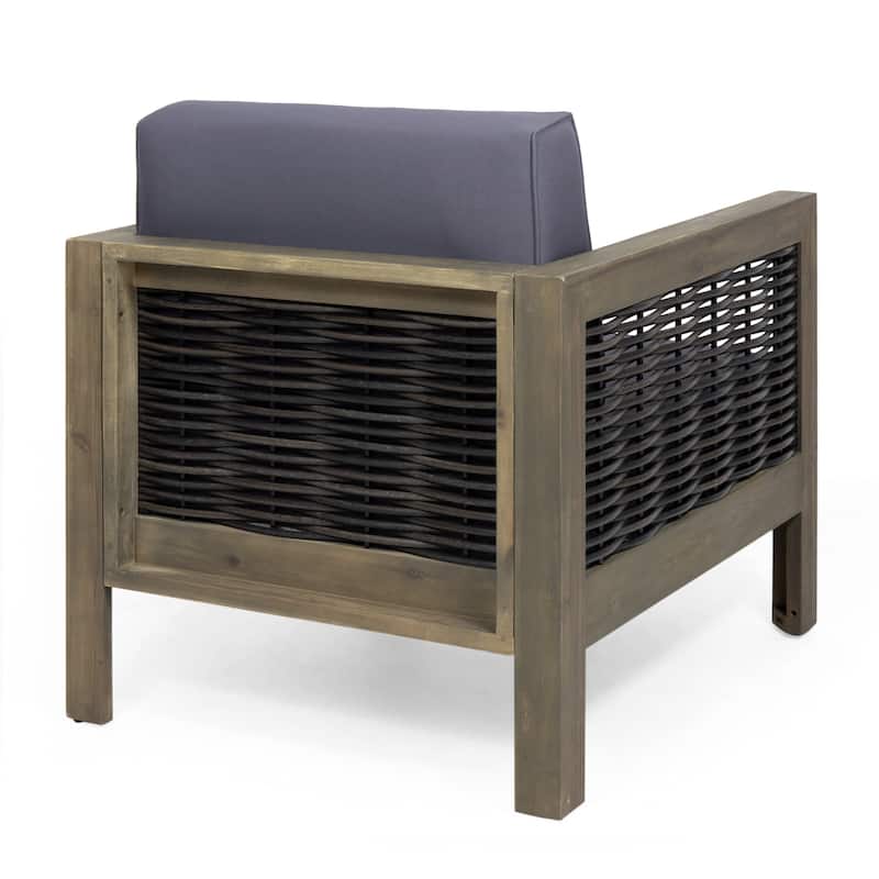 Set of 2, Outdoor Acacia Wood Club Chair