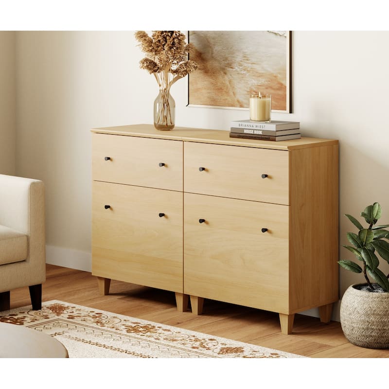 WAMPAT Modern TV Cabinet Stand with Drawers and Door