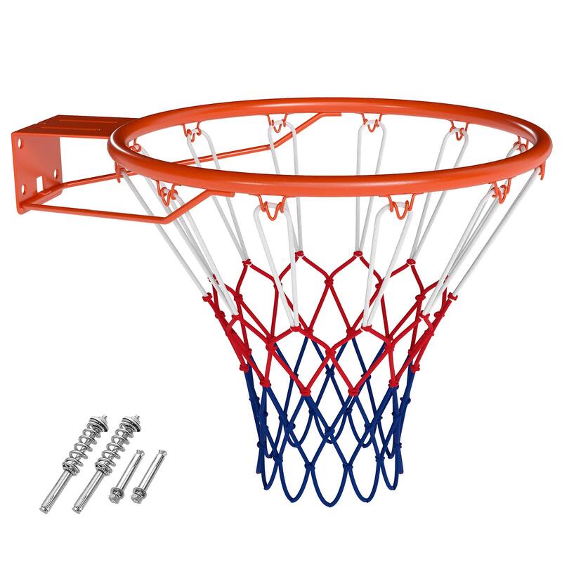 Costway 18" Basketball Rim with Double Springs & All Weather Net for - See Details - Orange