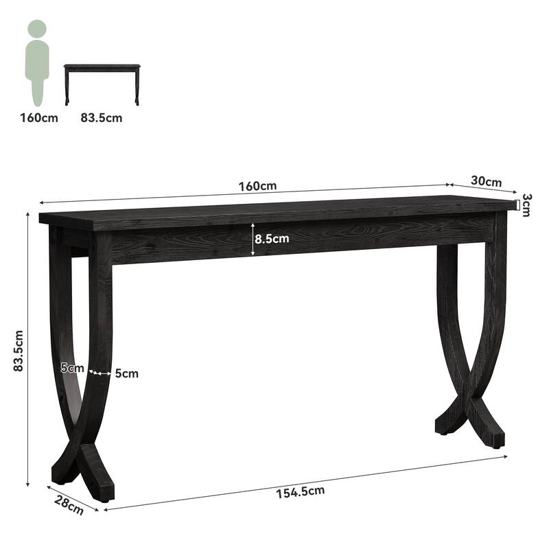 63-Inch Console Table, Farmhouse Entryway Table, Long Sofa Table